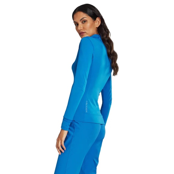 Greyson Halley Quarter Zip II Top Blue Bird NEW - Picture 2 of 4